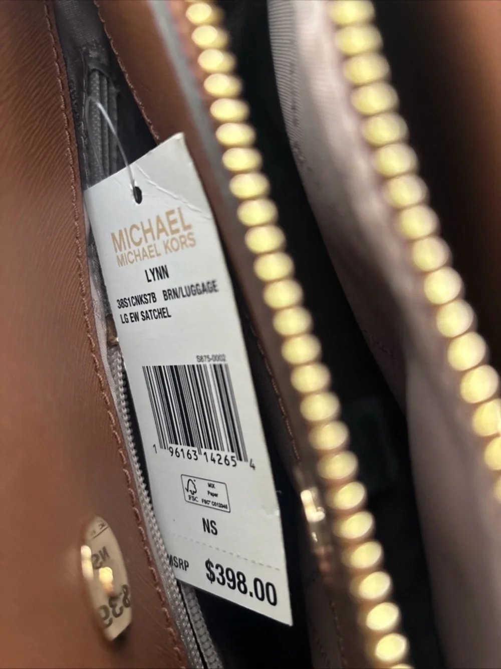 Michael Kors Brown Monogram Duffel with Tan Leather Trim - Picture 14 of 16